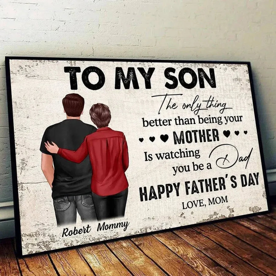 Personalized Son's Fatherhood Poster or Canvas