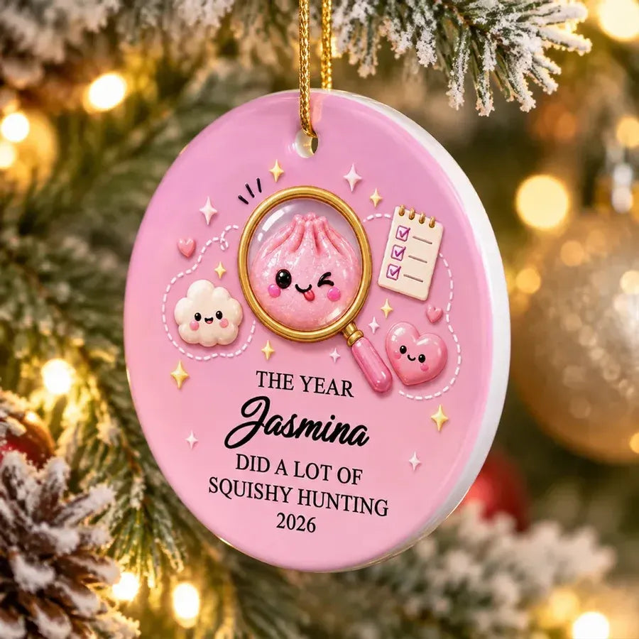 Personalized Squishy Hunting Ceramic Ornament