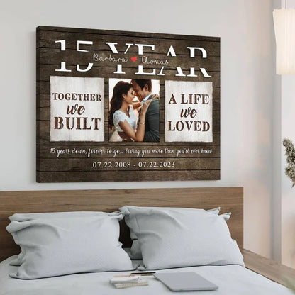 Personalized Anniversary Couple Photo Canvas or Poster