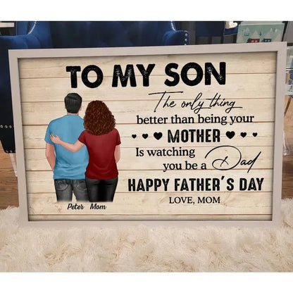 Personalized Son's Fatherhood Poster or Canvas