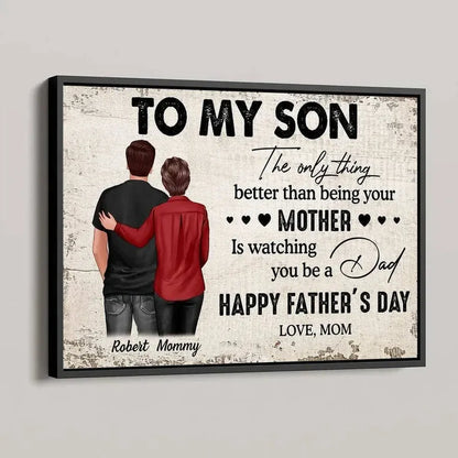 Personalized Son's Fatherhood Poster or Canvas