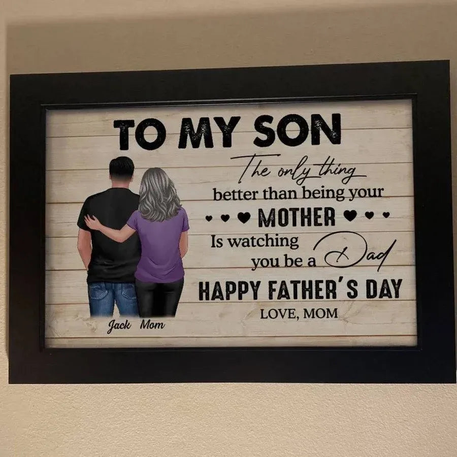 Personalized Son's Fatherhood Poster or Canvas