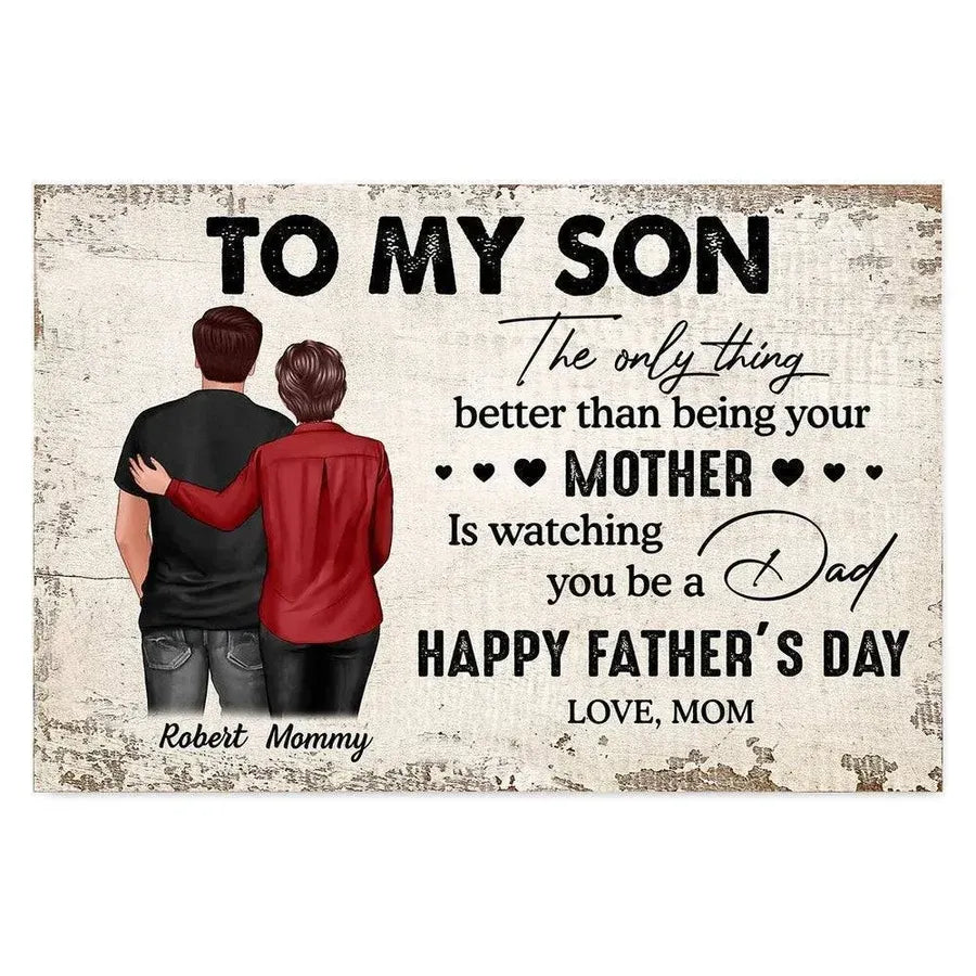 Personalized Son's Fatherhood Poster or Canvas