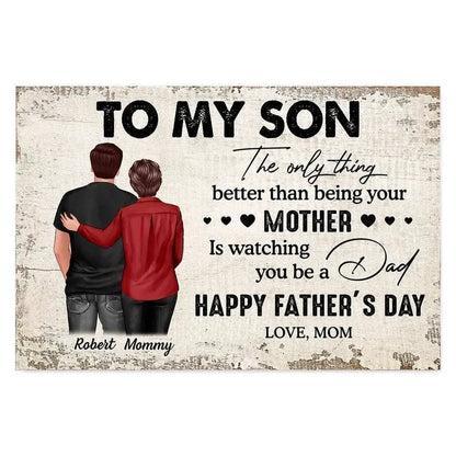 Personalized Son's Fatherhood Poster or Canvas